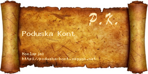 Poduska Kont névjegykártya